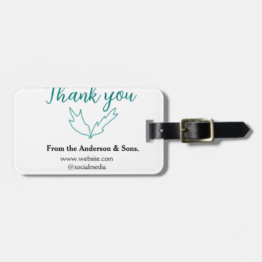 Thank you for your order leaf website company name ラゲッジタグ (正面横)