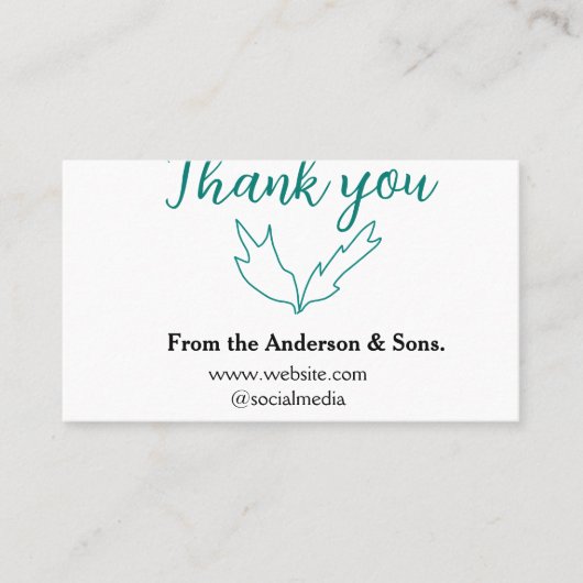 Thank you for your order leaf website company name 名刺 (正面)