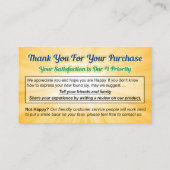 Thank You for Your Order/Purchase Cards コーリングカード (裏面)