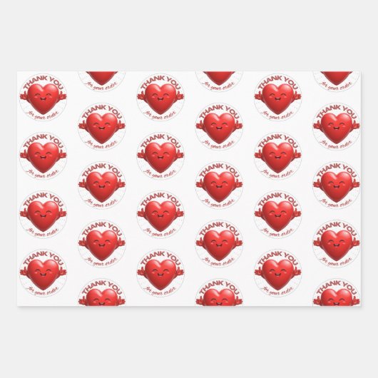 Thank You for Your Order Sticker  ラッピングペーパーシート (正面)