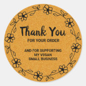 Thank You For Your Order, Vegan Business  ラウンドシール (正面)