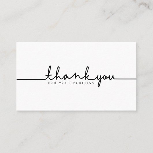 Thank You For Your Purchase Add Your Logo 名刺 (正面)