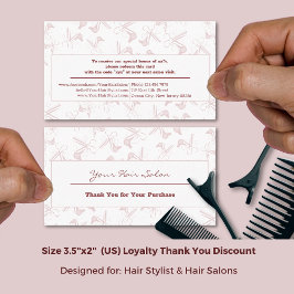 Thank You for Your Purchase Hair Salon White-Pink  割引カード