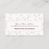 Thank You for Your Purchase Hair Salon White-Pink  割引カード (正面)
