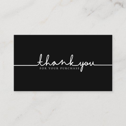 Thank You For Your Purchase Sleek Black 名刺 (正面)