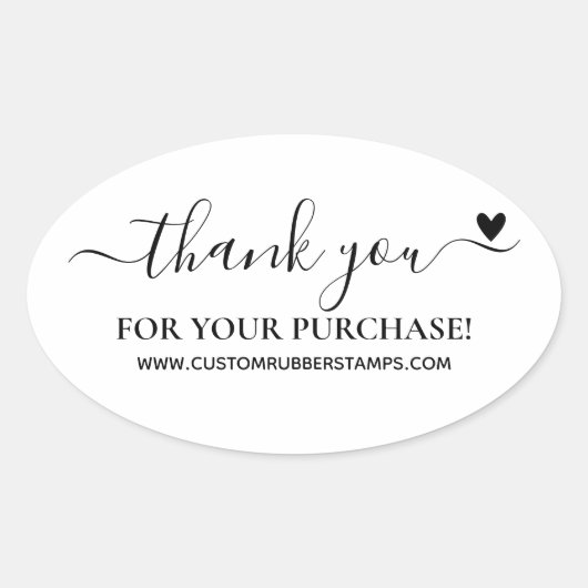 Thank You For Your Purchase | Small Business 楕円形シール (正面)