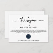 Thank You For Your Referral Card (正面/裏面)