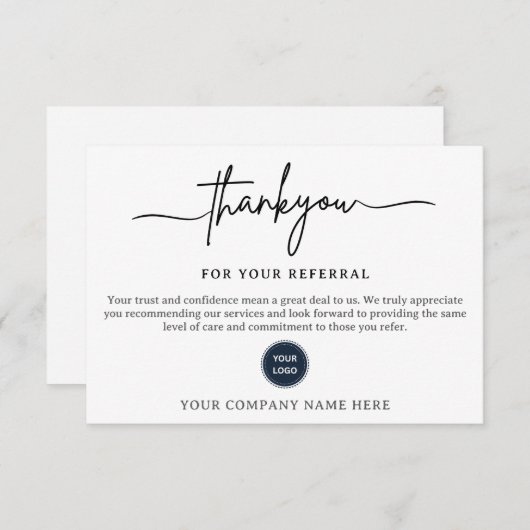 Thank You For Your Referral Card (正面/裏面)