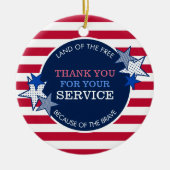 Thank You For Your Service退役軍人Stars ストライプ セラミックオーナメント (正面)