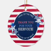 Thank You For Your Service退役軍人Stars ストライプ セラミックオーナメント (左)