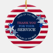 Thank You For Your Service退役軍人Stars ストライプ セラミックオーナメント (裏面)