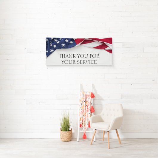 THANK YOU for your service American Flag  横断幕 (インサイチュ)