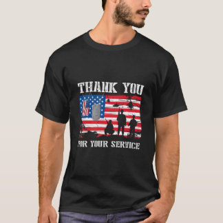 Thank You For Your Service American Flag Veterans  Tシャツ