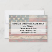 Thank You For Your Service Distress American Flag サンキューカード (裏面)