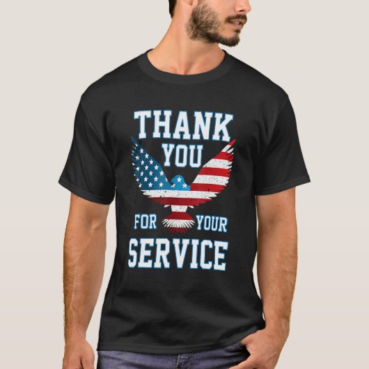 Thank You for your Service Patriotic Eagle Veteran Tシャツ (正面)