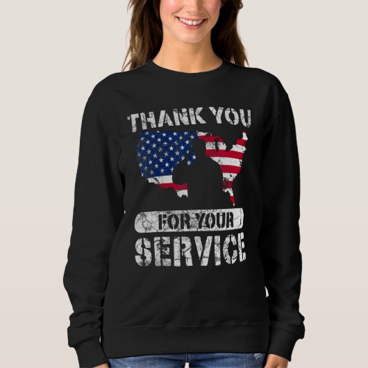Thank You For Your Service Patriotic Veterans Day_ スウェットシャツ (正面)