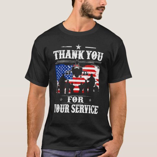 Thank You For Your Service Patriotic Veterans Day Tシャツ (正面)