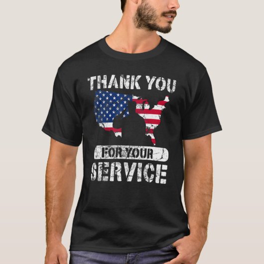 Thank You For Your Service Patriotic Veterans Day_ Tシャツ (正面)