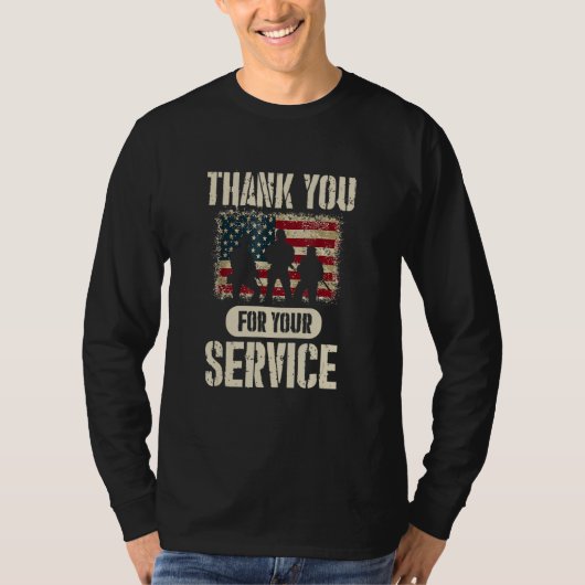 Thank You for Your Service Patriotic Veterans Day Tシャツ (正面)