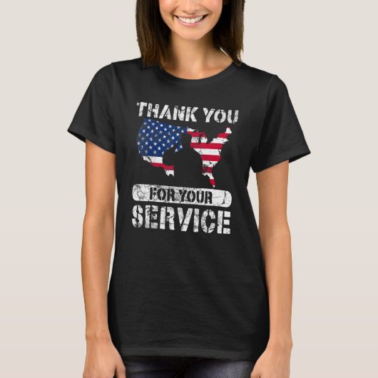Thank You For Your Service Patriotic Veterans Day_ Tシャツ (正面)