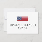 Thank You For Your Service Red blue American Flag サンキューカード (正面)