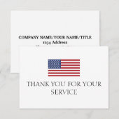 Thank You For Your Service Red blue American Flag サンキューカード (正面/裏面)