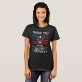 Thank You For Your Service Veteran US Flag Veteran Tシャツ (正面フル)