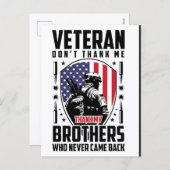 Thank You for Your Service: Veterans Day 2025 シーズンポストカード (正面/裏面)