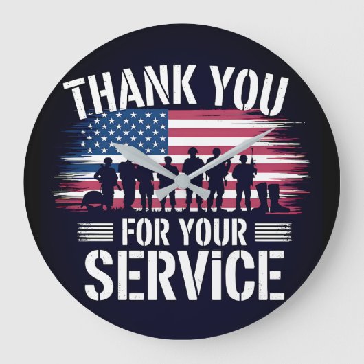 Thank You for Your Service: Veterans Day 2025 ラージ壁時計 (正面)