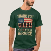THANK YOU FOR YOUR SERVICE Veterans Day Tribute Tシャツ (正面)