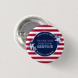 Thank You for Your Service Veterans Stars Stripes  缶バッジ