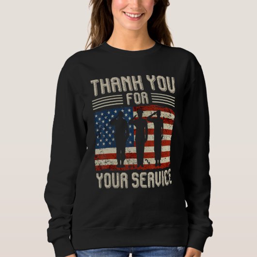 Thank you for your services Patriotic - veterans d スウェットシャツ (正面)