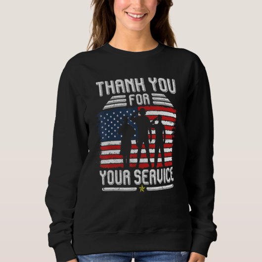 Thank you for your services Patriotic - veterans d スウェットシャツ (正面)