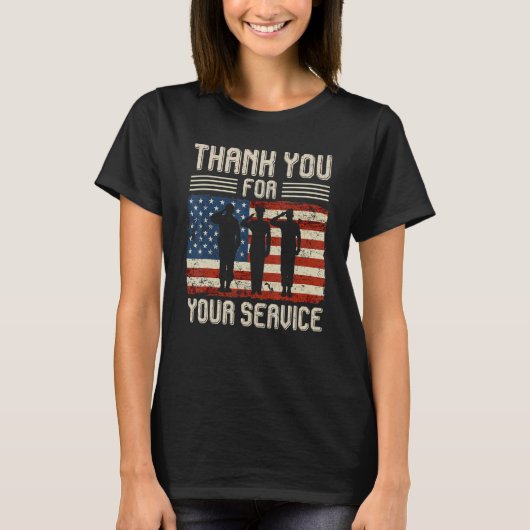 Thank you for your services Patriotic - veterans d Tシャツ (正面)