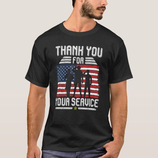 Thank you for your services Patriotic - veterans d Tシャツ (正面)