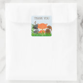 Thank You Forest Animals Woodland Creative Sticker スクエアシール (バッグ)