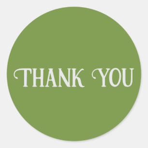 Thank You Forest Green 無地の Color Plain ラウンドシール