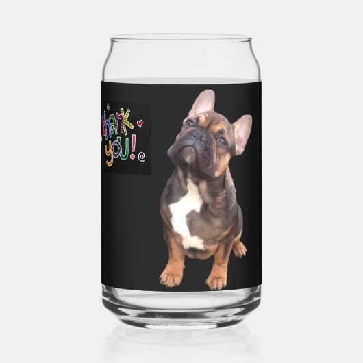 Thank you Französische Bulldogge ガラス缶 (正面)