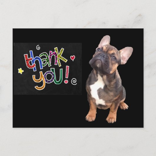 Thank you  Französische Bulldogge Postkarte ポストカード (正面)