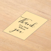 Thank you from add name yellow Pastel boho wedding アクリル招待状 (レイダウン)