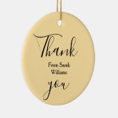 Thank you from add name yellow Pastel boho wedding セラミックオーナメント (右)