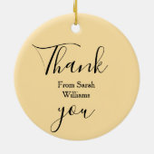 Thank you from add name yellow Pastel boho wedding セラミックオーナメント (裏面)