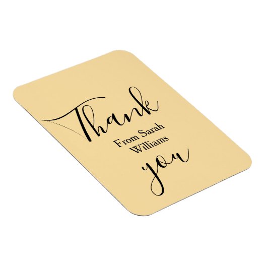 Thank you from add name yellow Pastel boho wedding マグネット (右側)