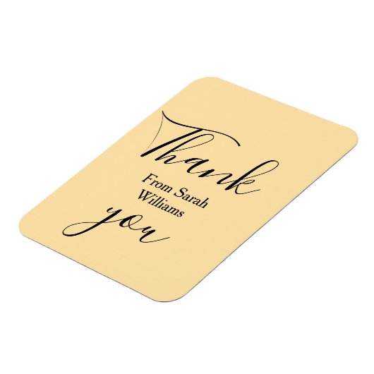 Thank you from add name yellow Pastel boho wedding マグネット (左側)