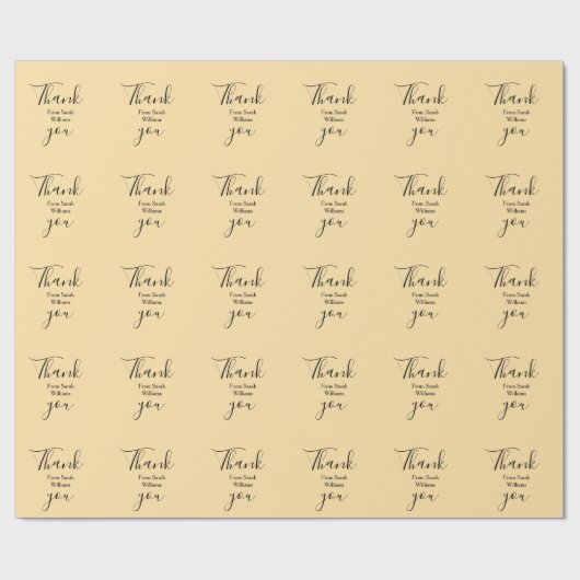 Thank you from add name yellow Pastel boho wedding ラッピングペーパー (フラット)