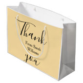 Thank you from add name yellow Pastel boho wedding ラージペーパーバッグ (裏面アングル)