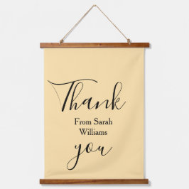 Thank you from add name yellow Pastel boho wedding 吊り下げ型タペストリー