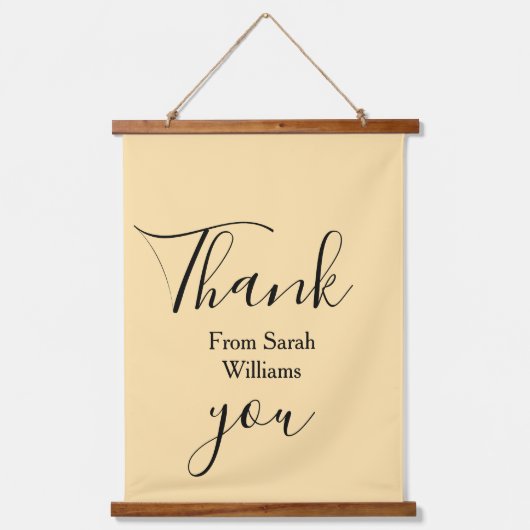 Thank you from add name yellow Pastel boho wedding 吊り下げ型タペストリー (正面)