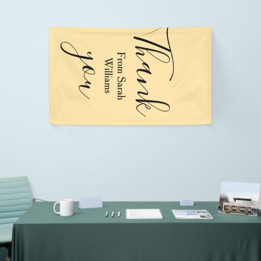 Thank you from add name yellow Pastel boho wedding 横断幕 (トレードショー)