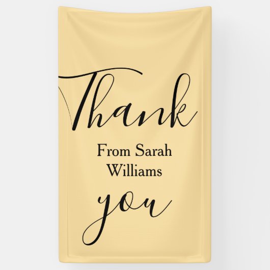 Thank you from add name yellow Pastel boho wedding 横断幕 (縦)
